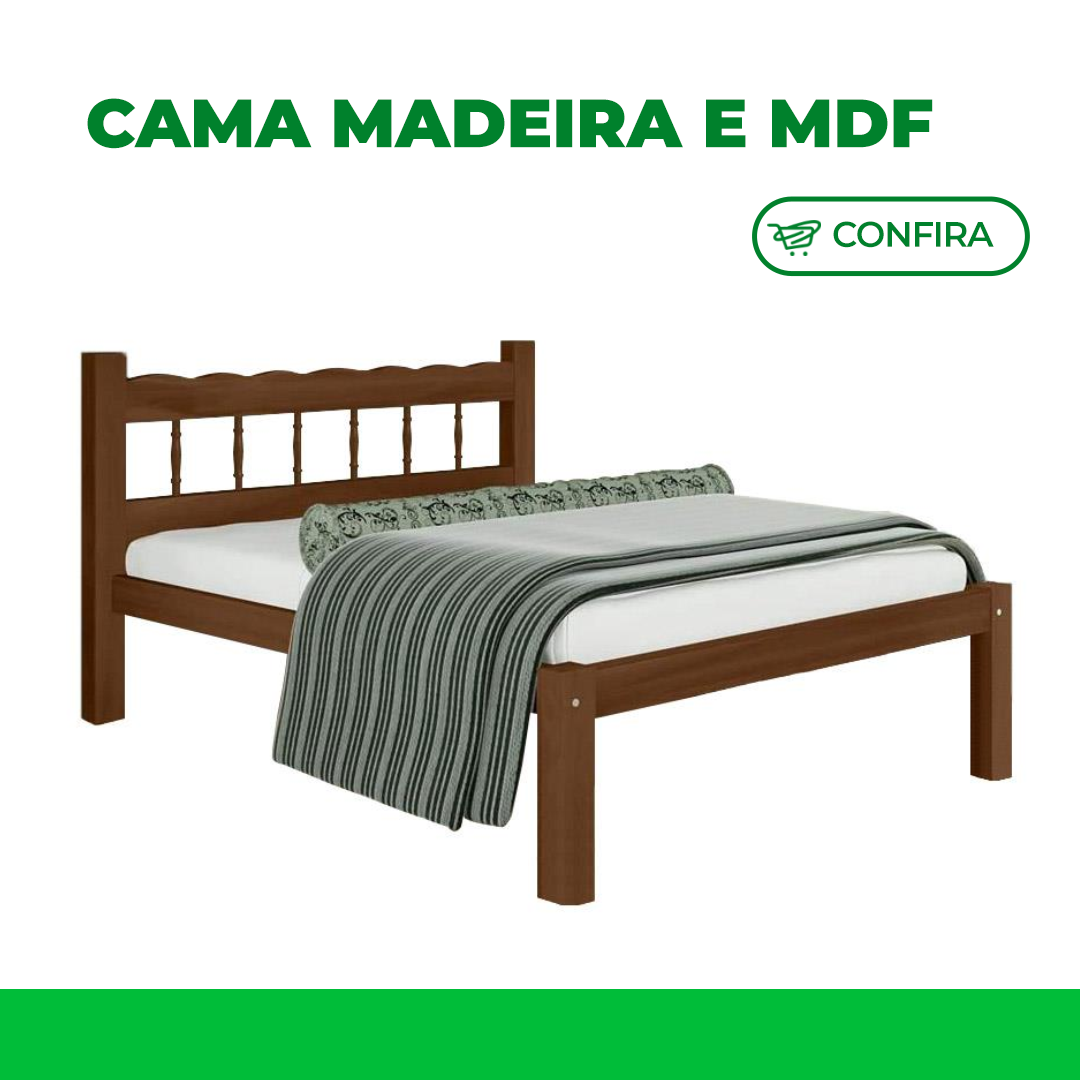 Cama Madeira e MDF