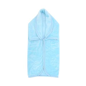 Cobertor Jolitex Baby com Capuz 100% Poliéster - Branco/Azul