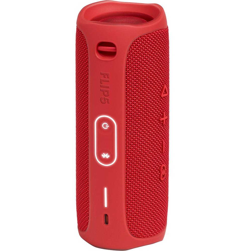 Caixa de Som JBL Flip 5 Bluetooth Bateria Recarregável 20W Vermelha - Bivolt