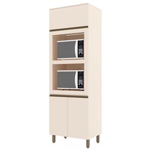 Paneleiro Torre Quente Henn Conect em MDF 2 Fornos com 3 Portas - Off White