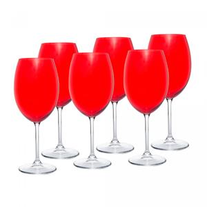 Jogo de 6 Taças Rojemac Wolff Banquet em Cristal para Vinho 580ml - Vermelho