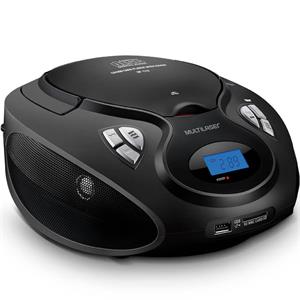 Caixa de Som Multilaser Boombox SP178 CD Player USB Rádio FM 20W Preta - Bivolt