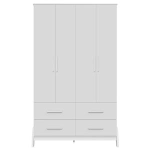 Guarda-Roupa Peroba Guti Retrô 100% MDF 4 Portas 4 Gavetas - Branco Brilho