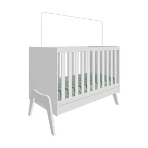 Berço Peroba Guti Retrô Americano Mini Cama 100% MDF - Branco Brilho