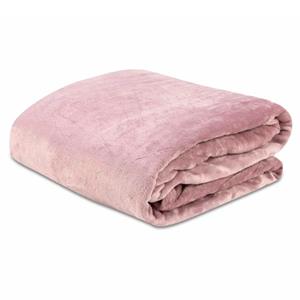 Cobertor Queen Camesa Velour em Microfibra 100% Poliéster - Rosé