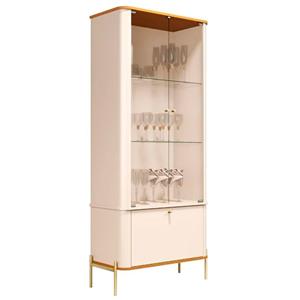 Cristaleira JB Tucupi 3 Portas - Off White/Dourado