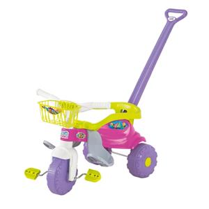 Triciclo Magic Toys Tico-Tico Festa com Cestinha e Pedal - Rosa
