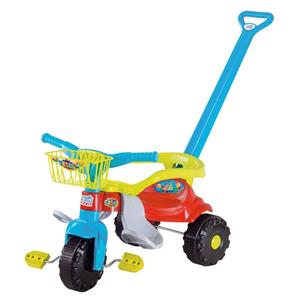 Triciclo Magic Toys Tico-Tico Festa com Cestinha e Pedal - Azul