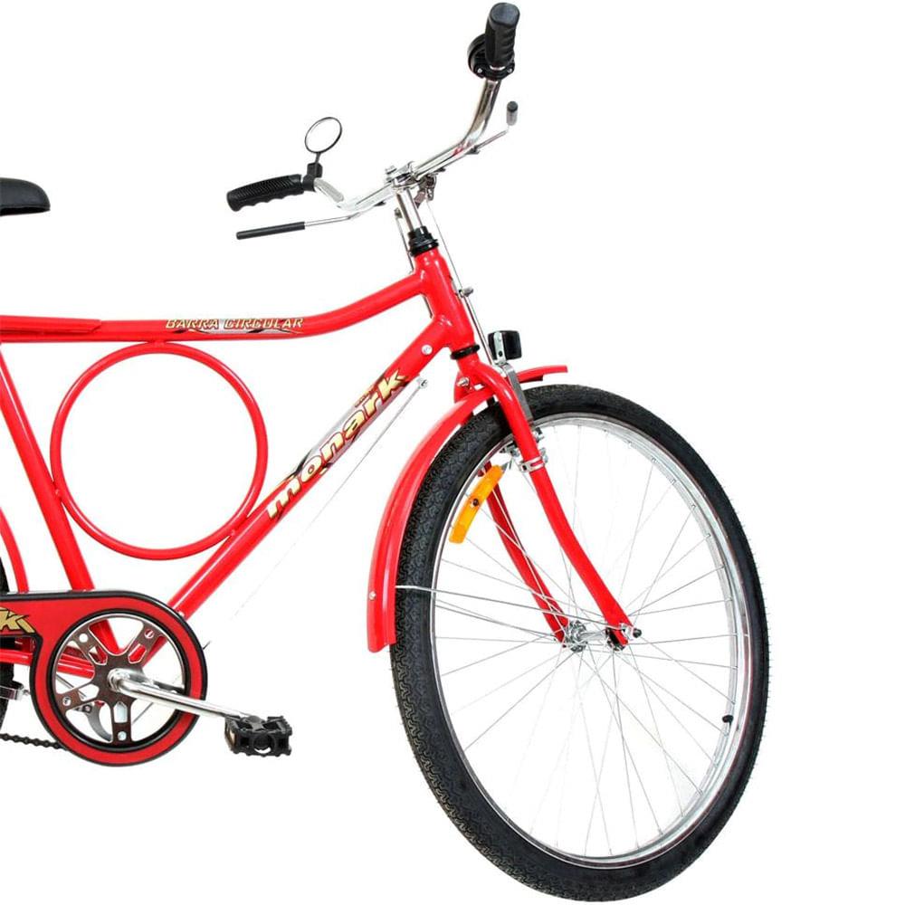 Bicicleta Aro 26 Monark Barra Circular FI Masculina - Vermelha
