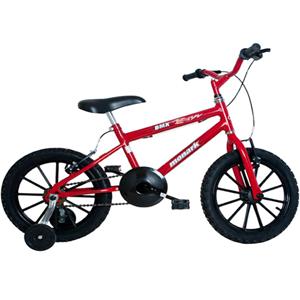 Bicicleta Infantil Aro 16 Monark BMX com Rodinhas e Freio V-Brake - Vermelha