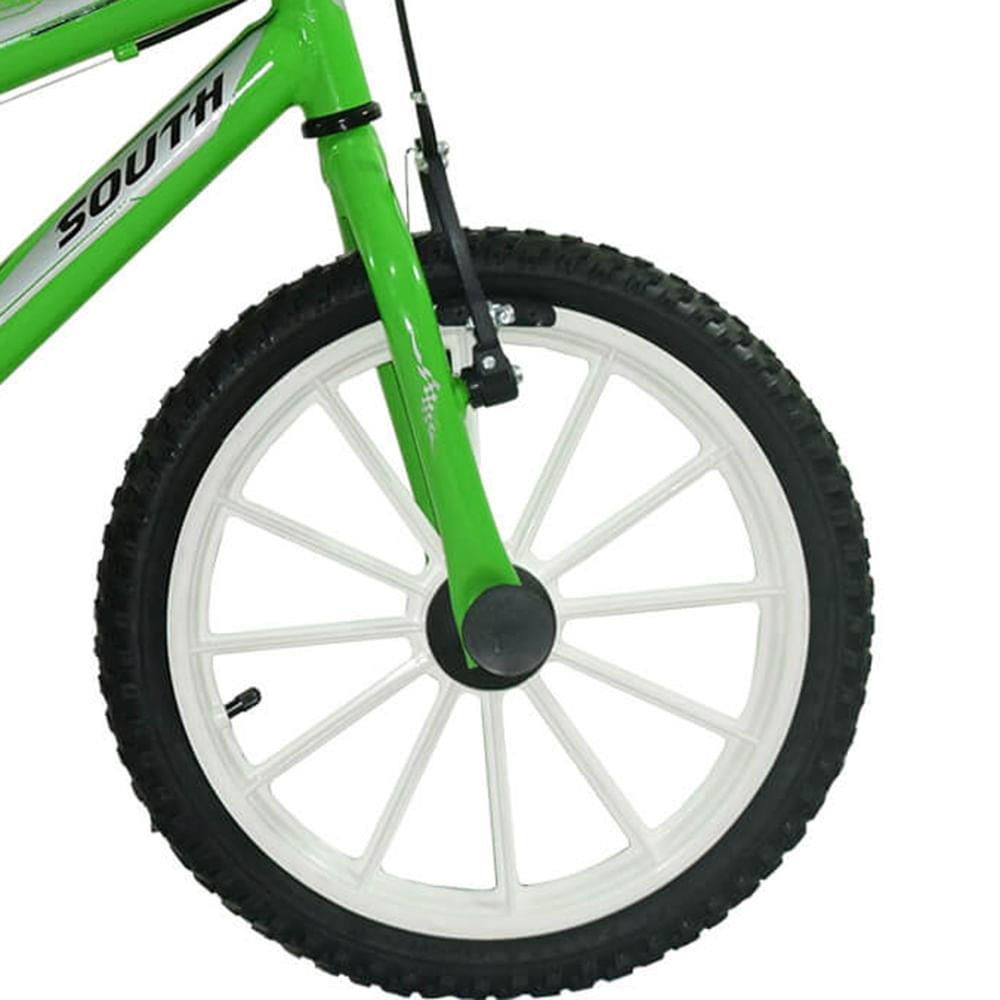 Bicicleta Infantil Aro 16 South Bike MTB com Freio V-Brake - Verde