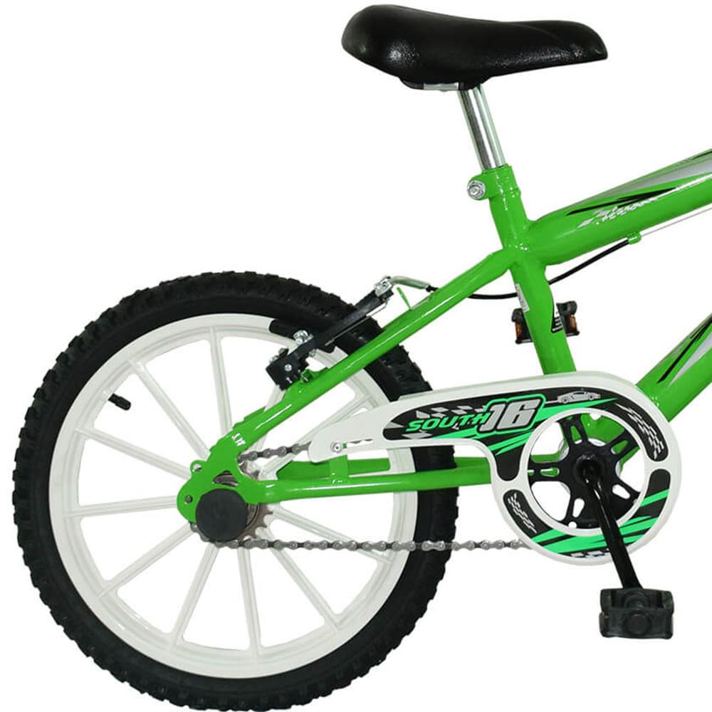Bicicleta Infantil Aro 16 South Bike MTB com Freio V-Brake - Verde