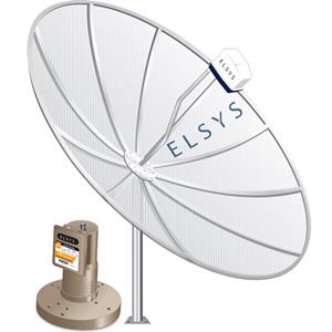 Antena Parabólica Elsys 1.70 com LNBF Monoponto e Conector
