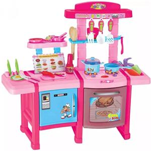 Brinquedo Kit Cozinha Baby Style Bancada Completa Geladeira Fogão Luz