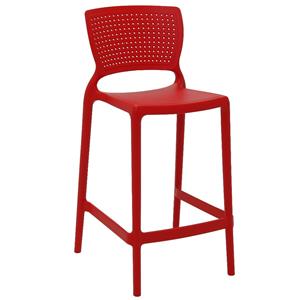 Cadeira em Polipropileno e Fibra de Vidro Tramontina Safira Summa com Encosto e Apoio para Pés - Vermelha
