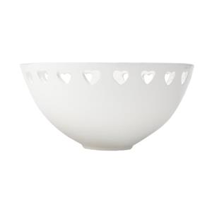 Bowl de Cerâmica Lyor Coração Branco - 26x13cm