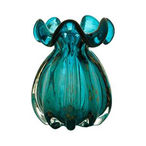 Vaso de Vidro Decorativo Lyor Italy Azul/Rosé - 13x17 cm