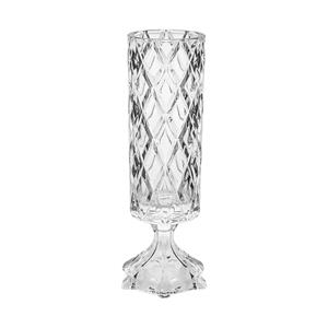 Vaso de Cristal Decorativo Lyor Deli Diamond com Pé - 12,5x41 cm