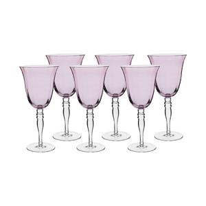Jogo de 6 Taças GS Enjoy Lushe em Vidro para Água 400ml - Rosa