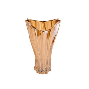 Vaso de Cristal Decorativo Rojemac Paradise Âmbar Metalizado - 19x31 cm