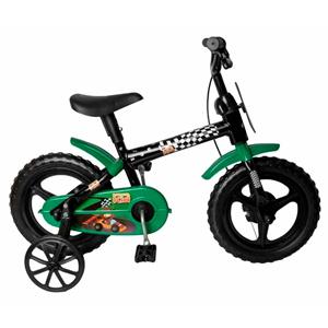 Bicicleta Infantil Aro 12 South Bike Radical com Rodinhas - Preta/Verde